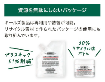 ［キールズ］資源を無駄にしないパッケージ